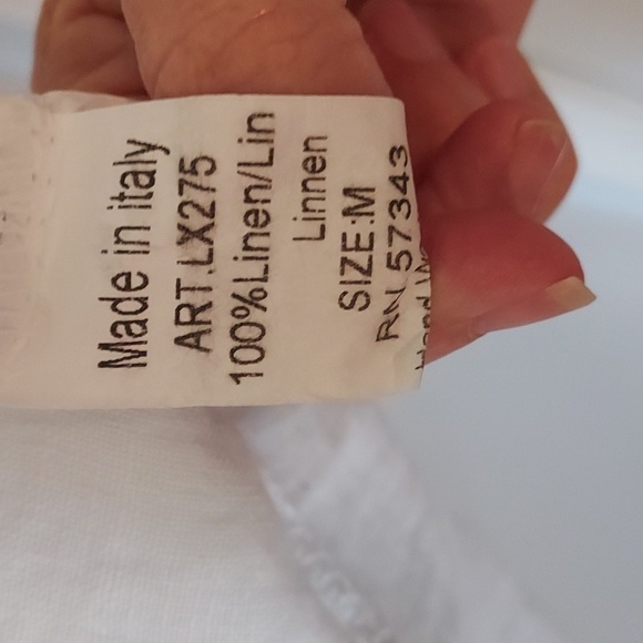 Women's White Top 100% Linen - Picture 10 of 12